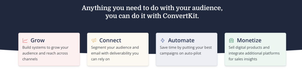 ConvertKit vs ClickFunnels - ConvertKit Features